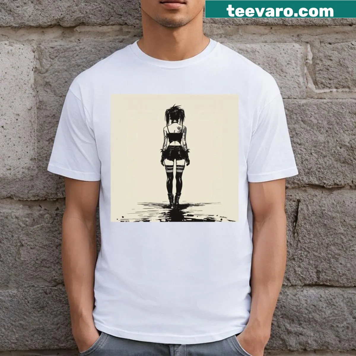 Gothgirl t-shirt with bold graphics and gothic themes — on a men's t-shirt