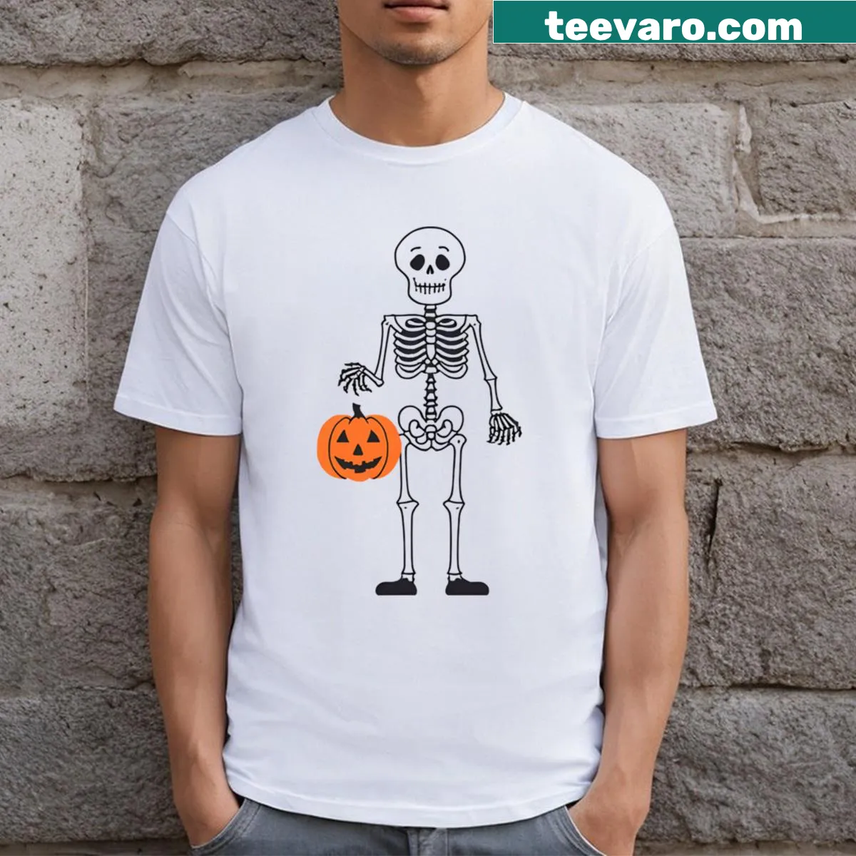 Halloween-themed T-shirt with fun spooky graphics — on a men's t-shirt