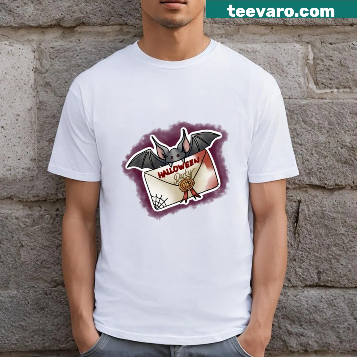 Halloween Party t-shirt with bold typography — on a men's t-shirt