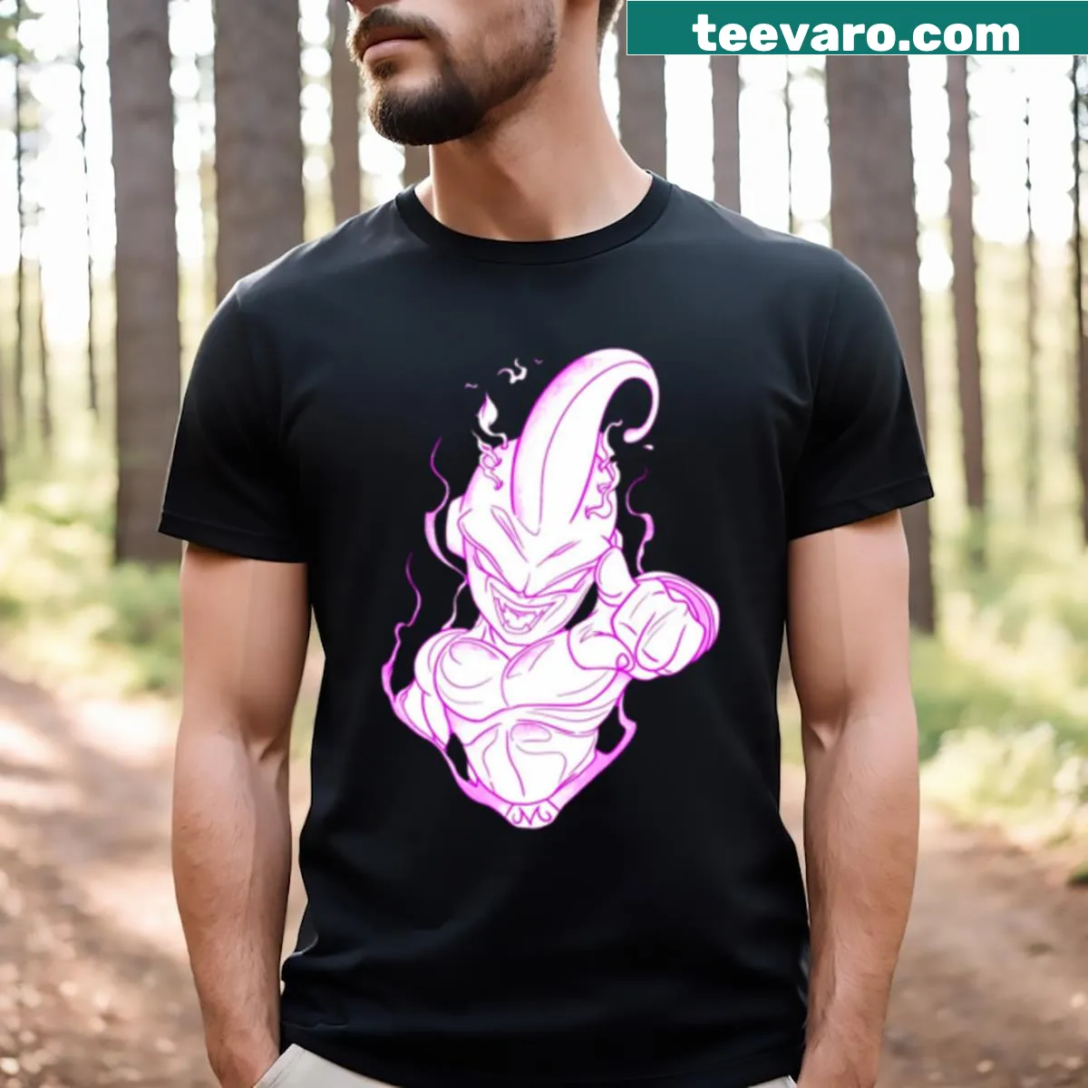 Illustration of Kid Buu from Dragon Ball Z on T-shirt — on a men's t-shirt