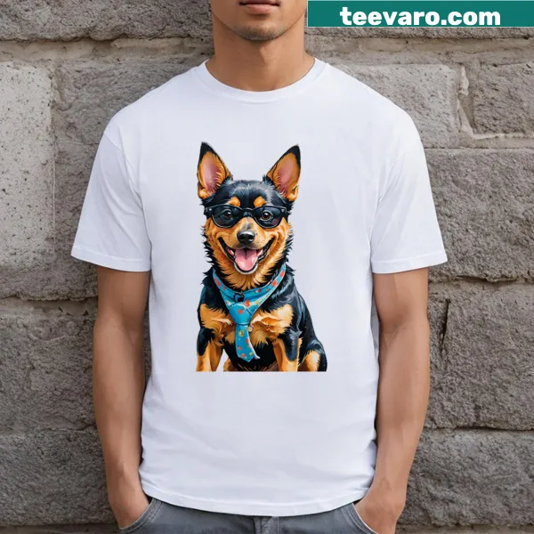 T-shirt featuring a graphic of a Lancashire Heeler dog