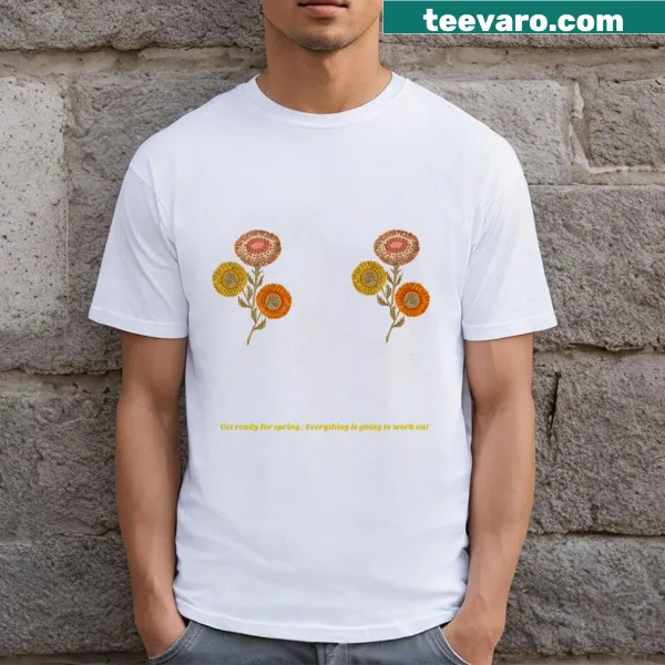 Illustration of marigold flowers on a T-shirt