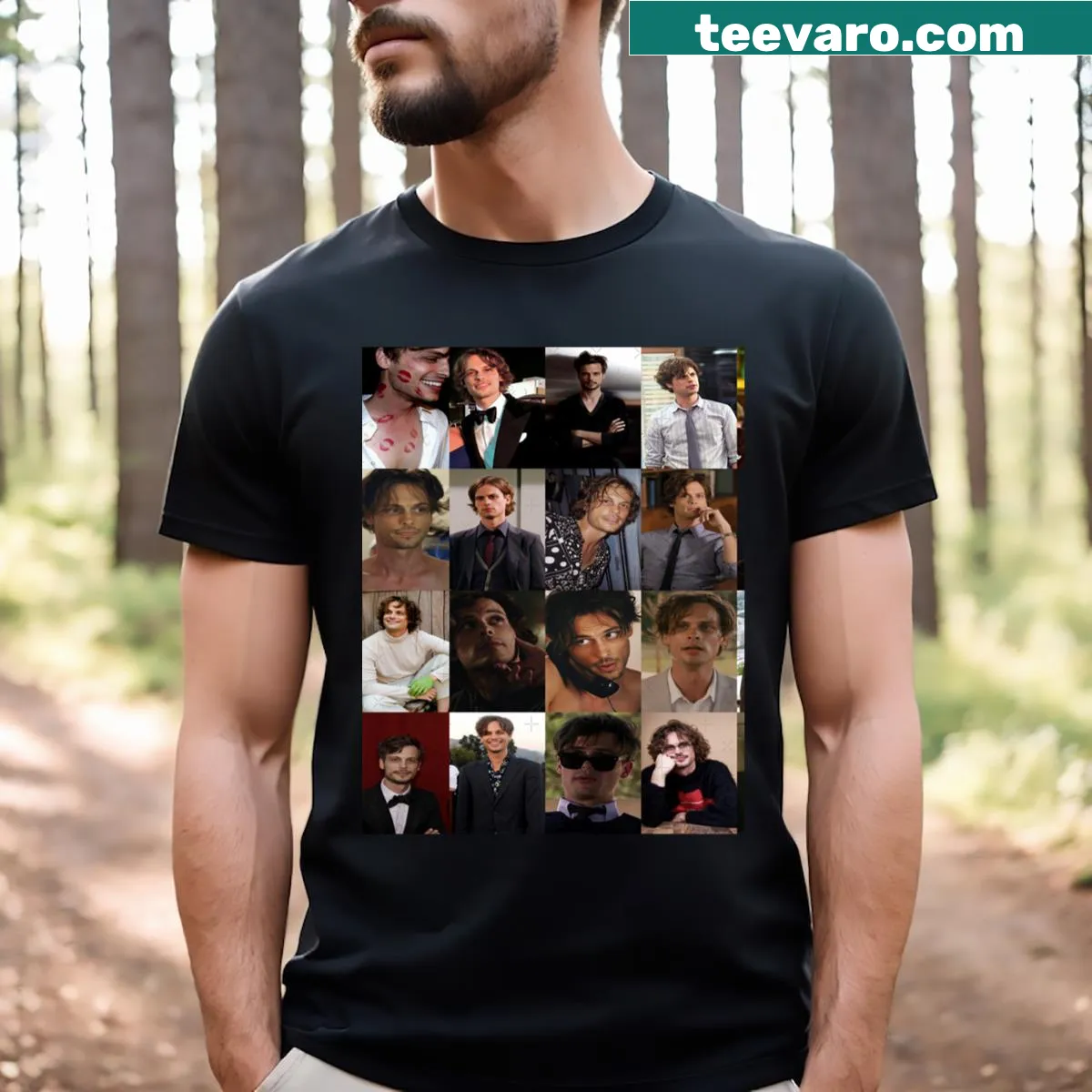 Graphic design featuring Matthew Gray Gubler on a T-shirt — on a men's t-shirt