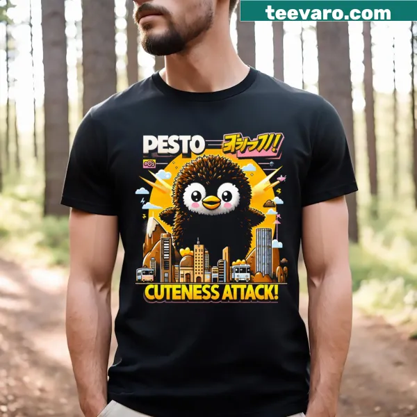 Cute cartoon penguin graphic on a playful T-shirt