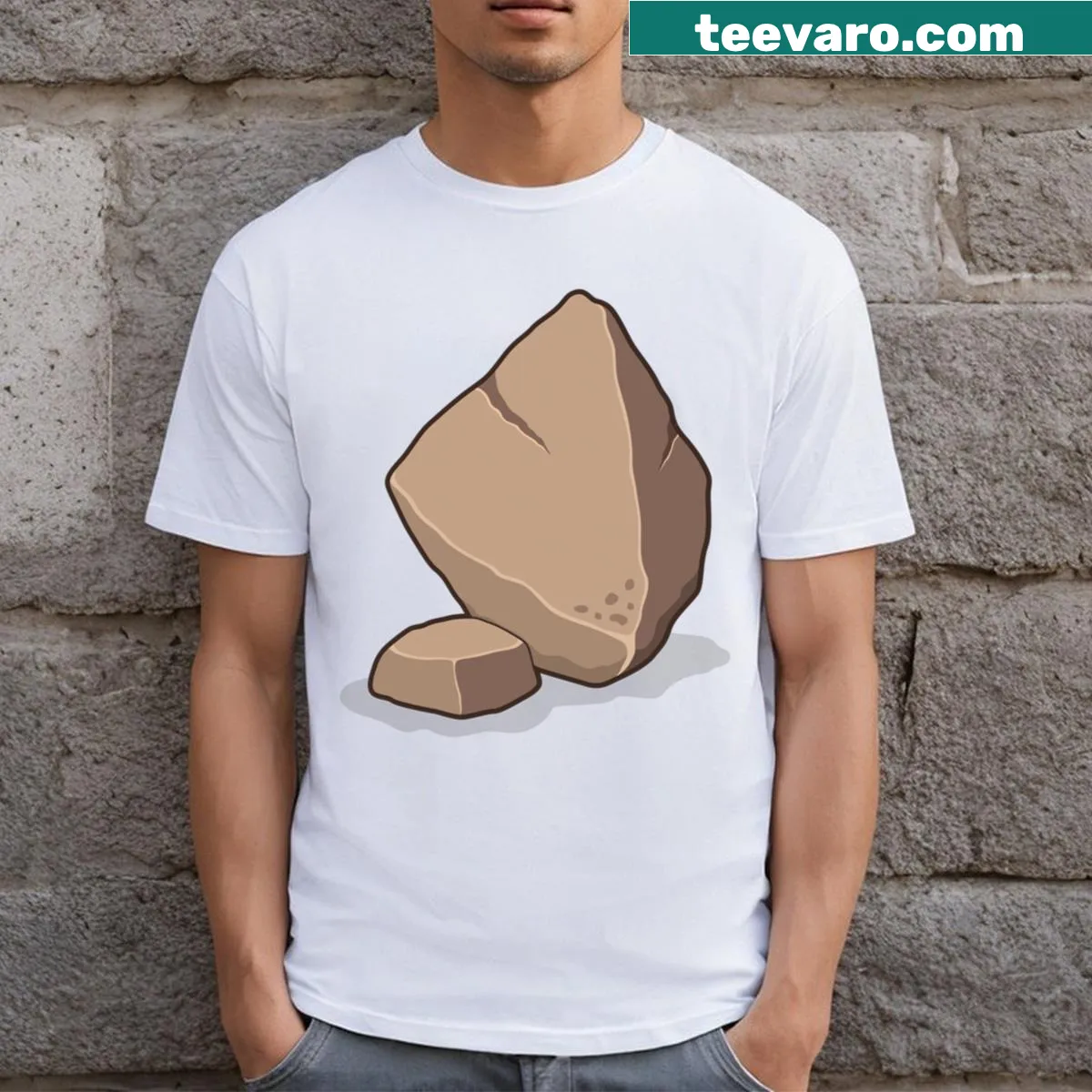 Realistic graphic of Pictured Rocks on a T-shirt — on a men's t-shirt