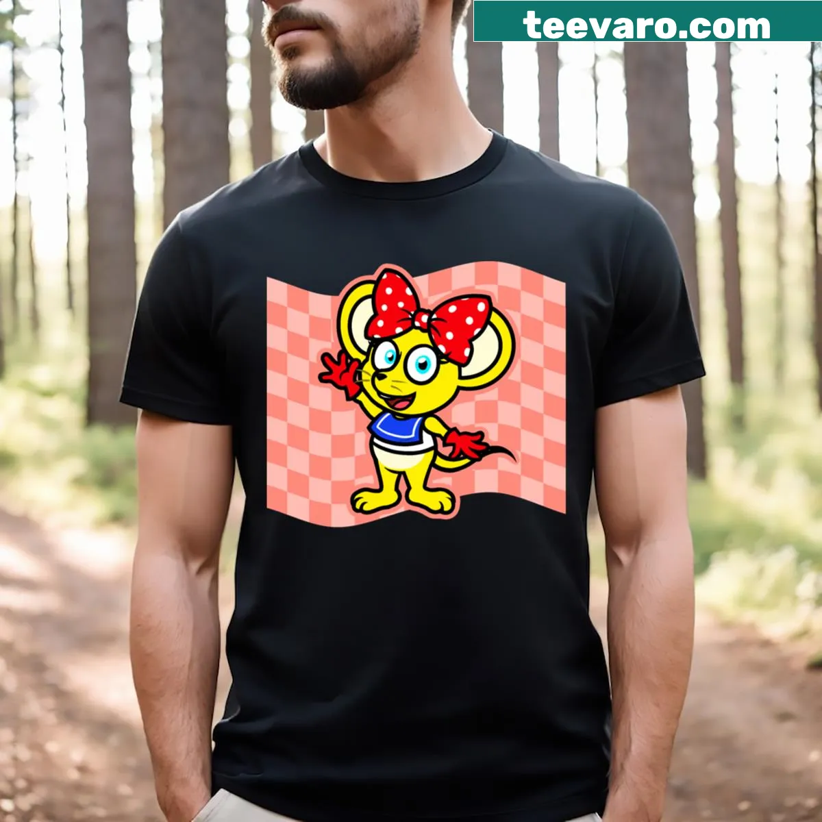 Illustration of a racing scene on a t-shirt — on a men's t-shirt