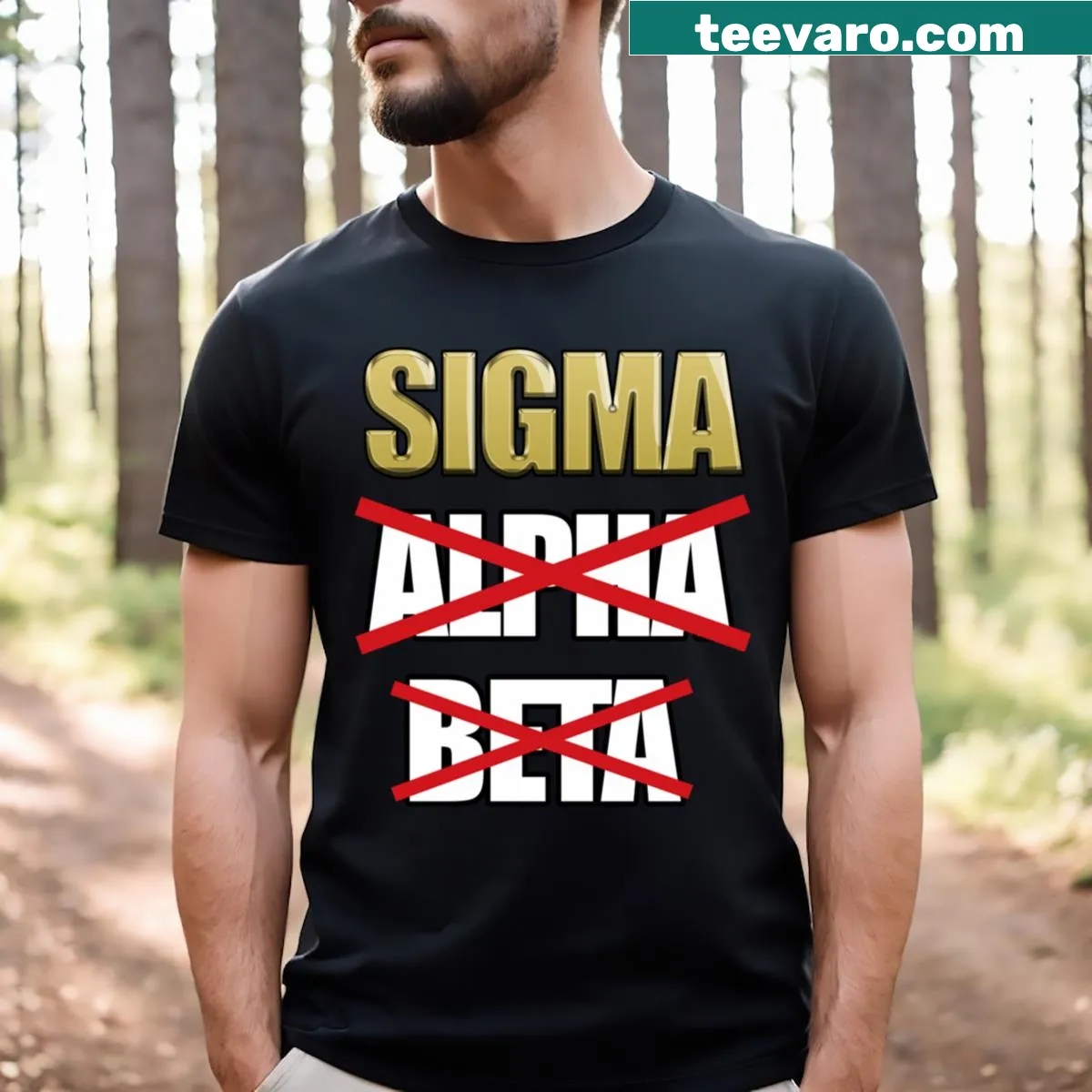 Bold Sigma Male T-shirt with edgy typography — on a men's t-shirt