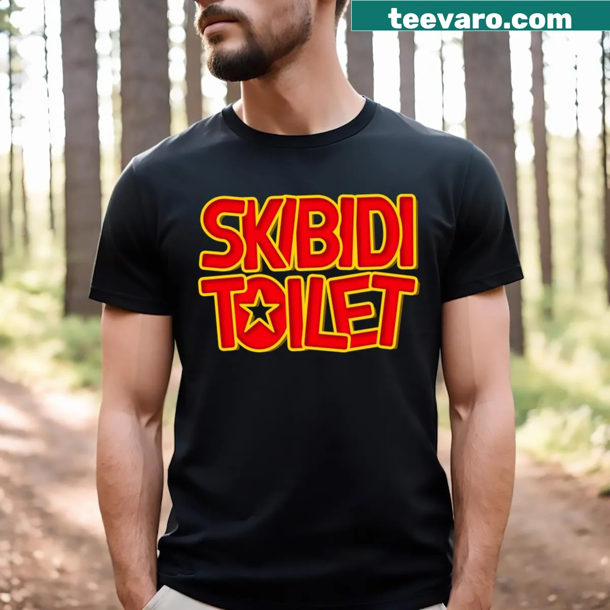 Cartoon graphic of Skibidi Toilet Kong on a t-shirt — on a men's t-shirt