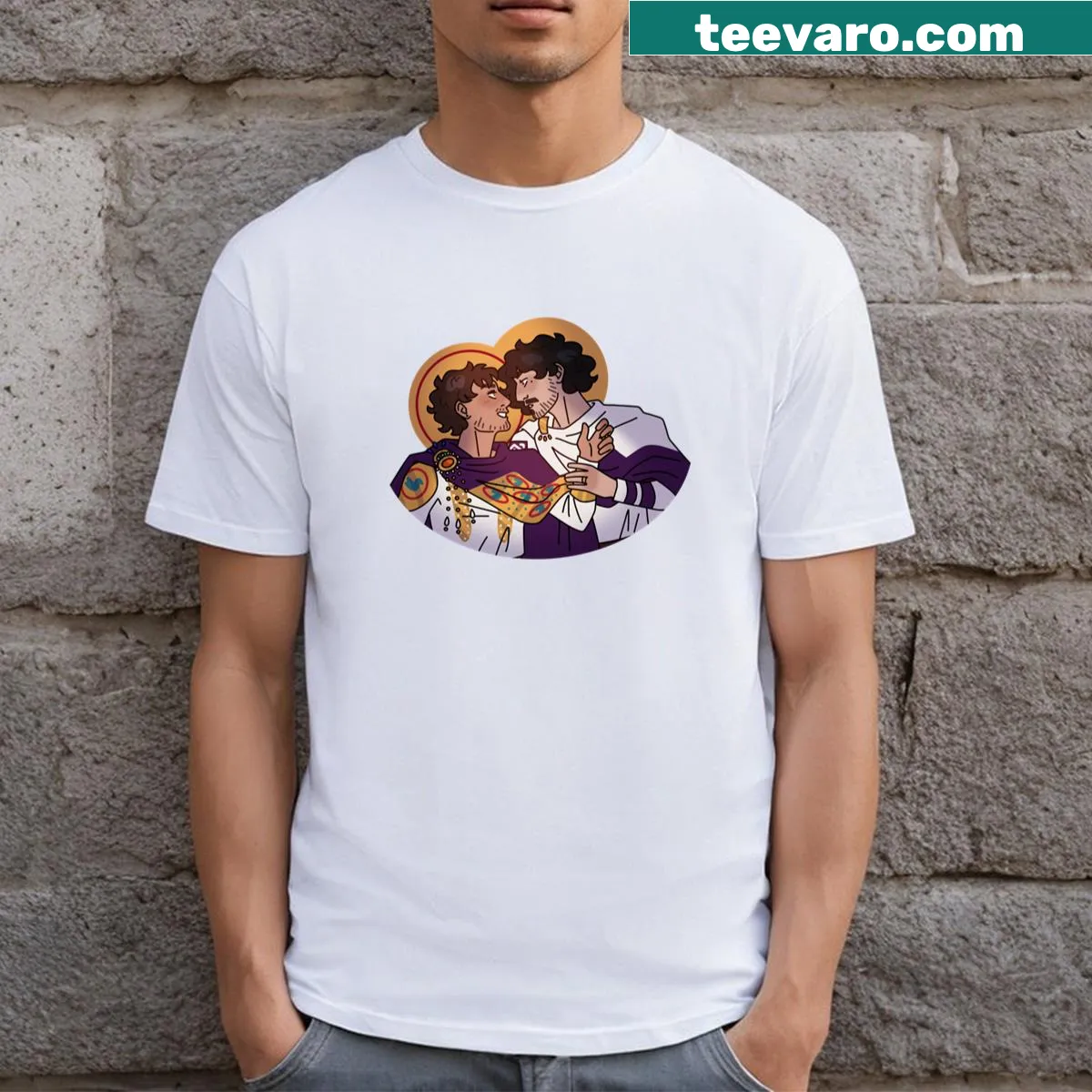 Illustration of an emperor and a general in a powerful design. — on a men's t-shirt