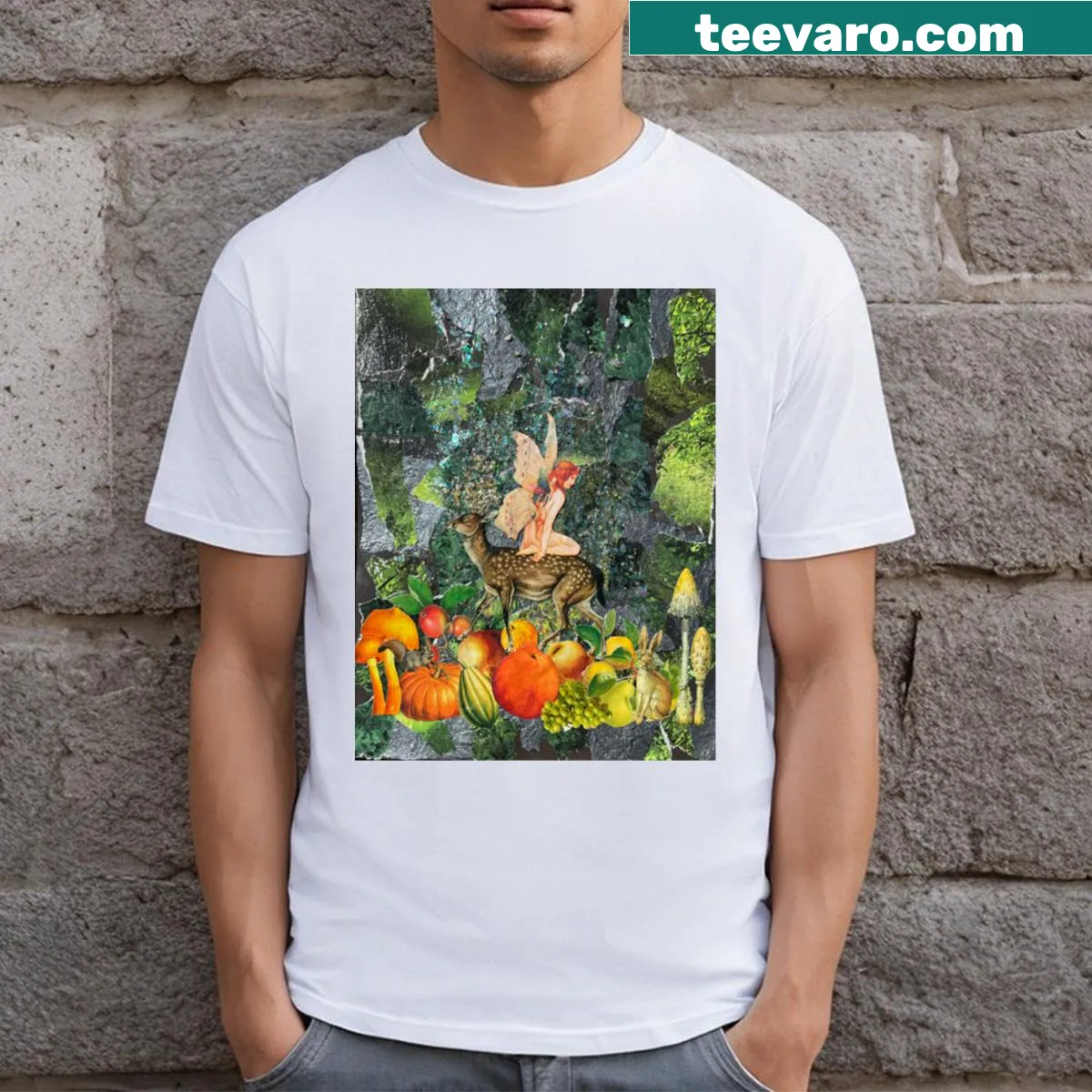 Artistic depiction of fall elements, celebrating the autumn season — on a men's t-shirt