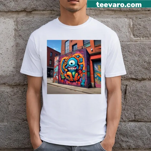 Urban graffiti art graphic on a t-shirt