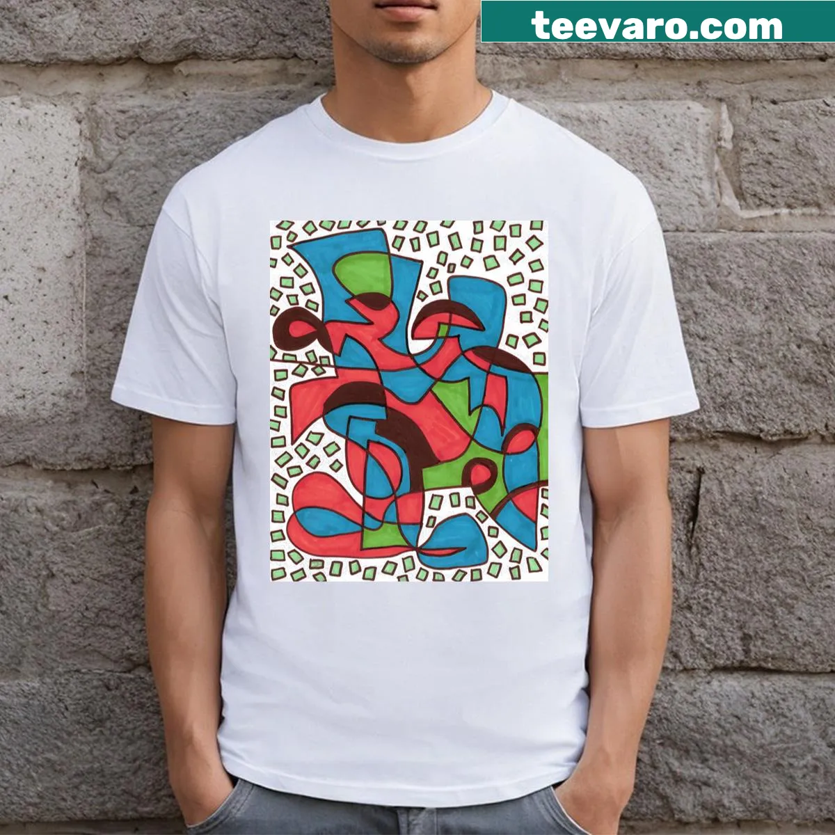 Vintage distressed design inspired by Van Gogh on T-shirt — on a men's t-shirt