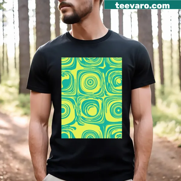 Abstract grid sine distortion graphic design on a T-shirt