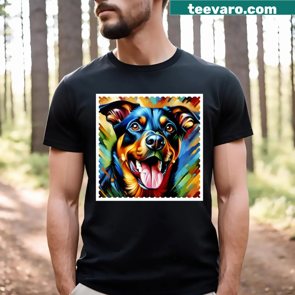 Illustrated Beauceron portrait t-shirt for dog lovers — on a men's t-shirt