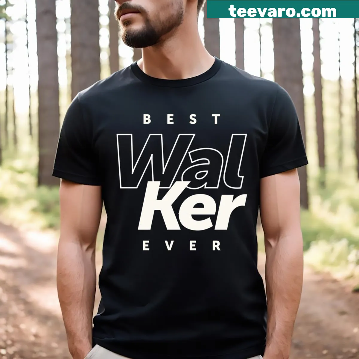 Personalized 'Best Walker Ever' graphic T-shirt — on a men's t-shirt