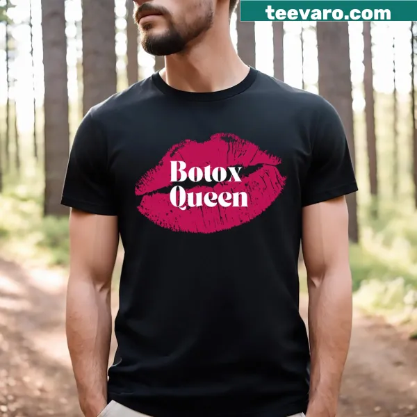 T-shirt with 'Botox Queen' typography celebrating beauty professionals