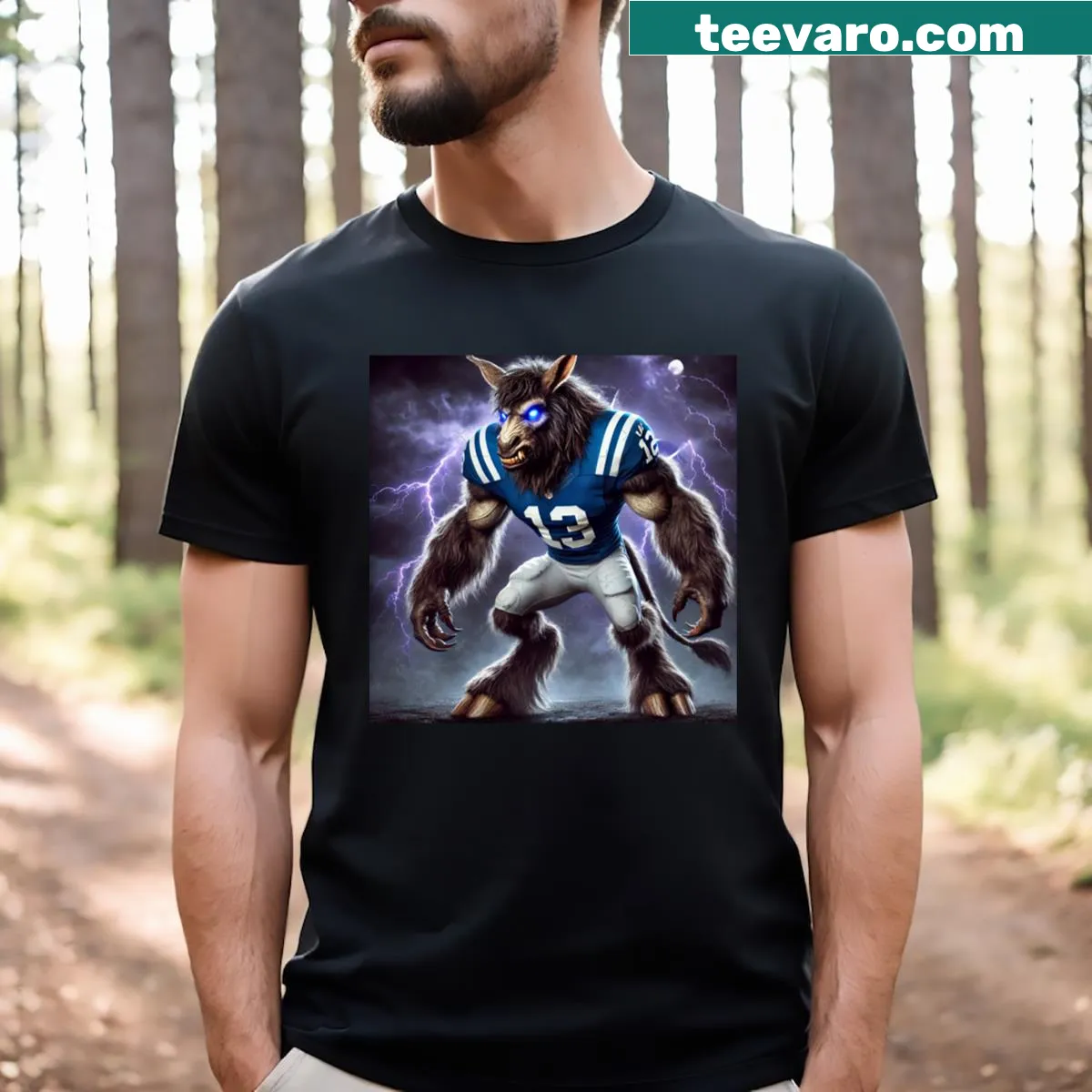 Cartoon graphic celebrating Buckie culture on T-shirt — on a men's t-shirt