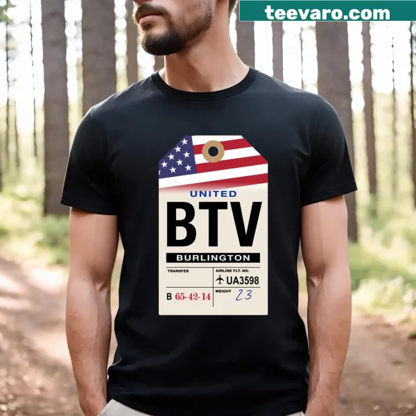 Burlington Btv Vermont luggage tag t-shirt