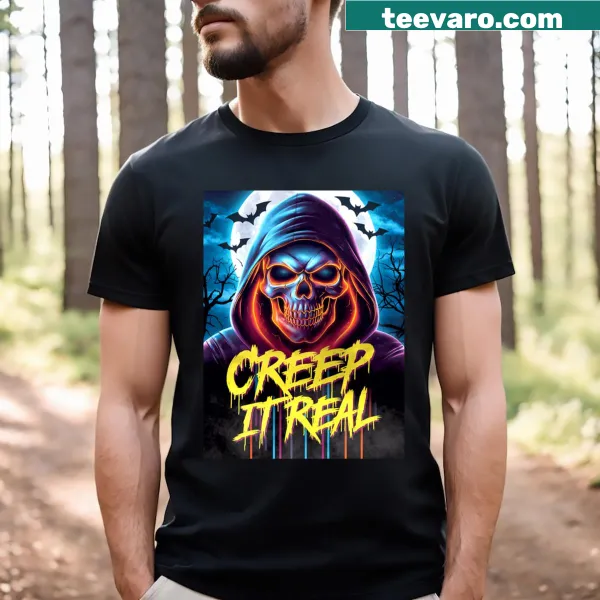 Neon skull graphic t-shirt for Halloween celebrations