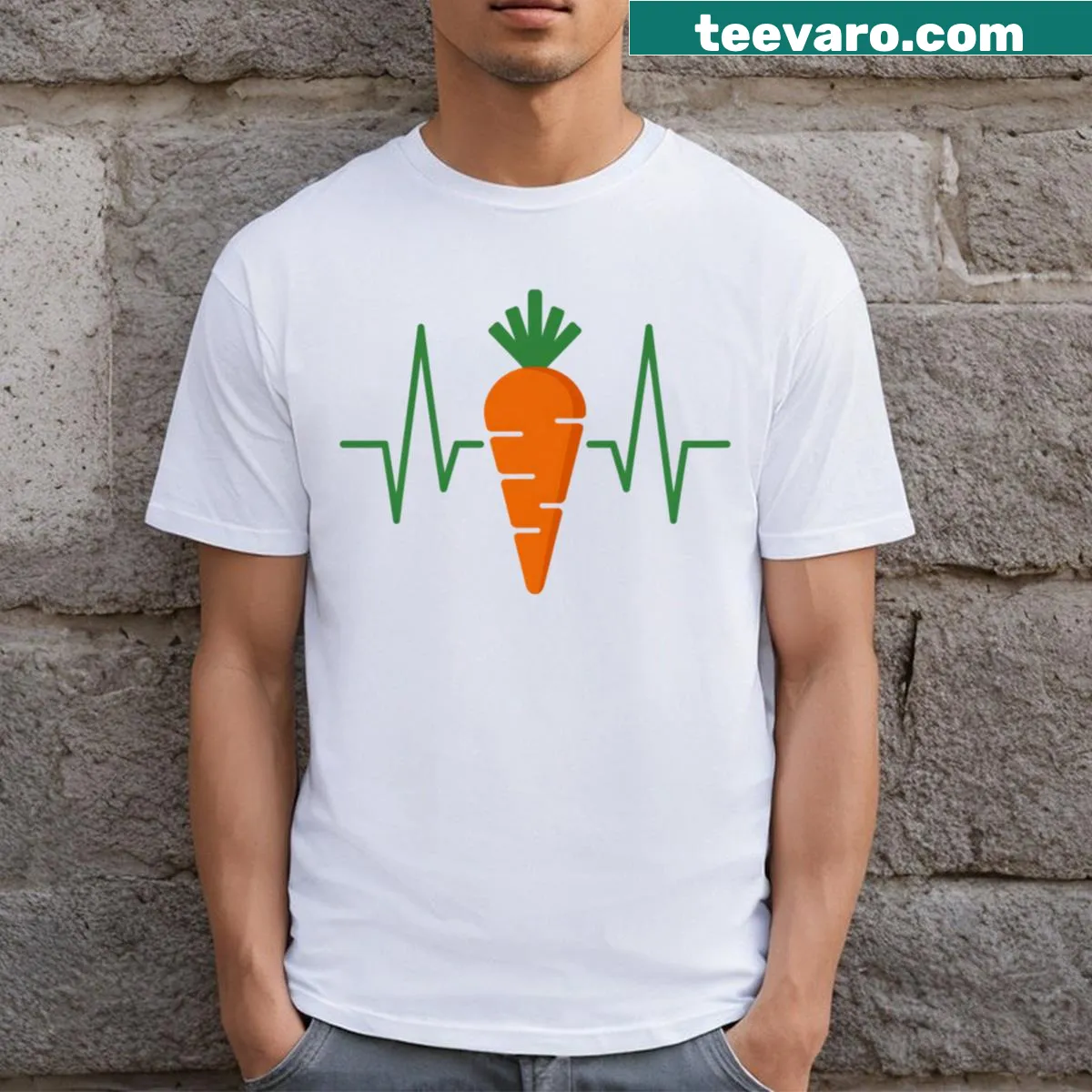 Kids t-shirt with a cute creepy carrot design for Halloween — on a men's t-shirt