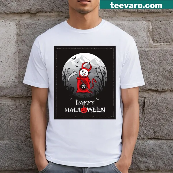 Cute Halloween t-shirt with a cheerful devil design
