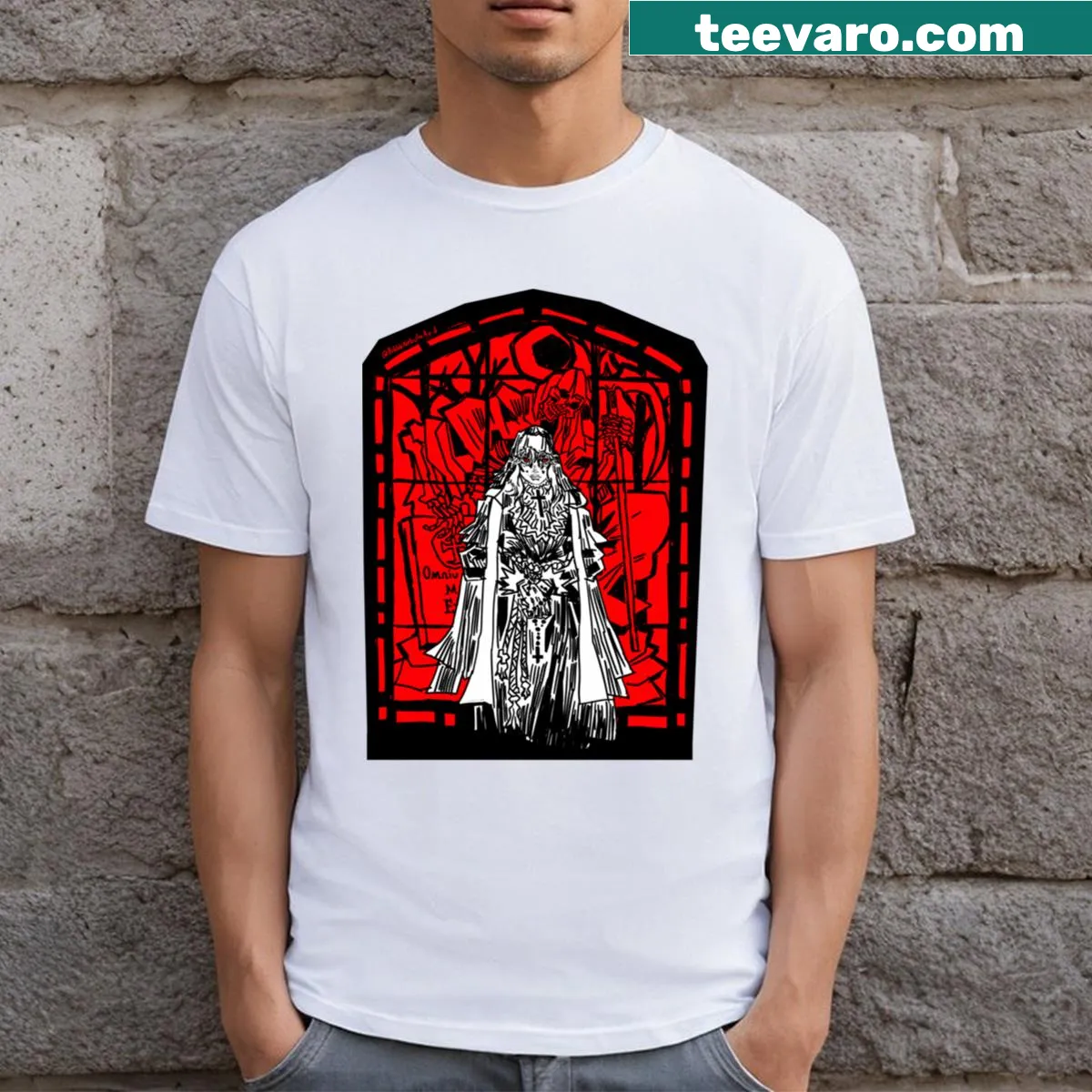 Thrilling graphic T-shirt depicting a dangerous encounter scene. — on a men's t-shirt