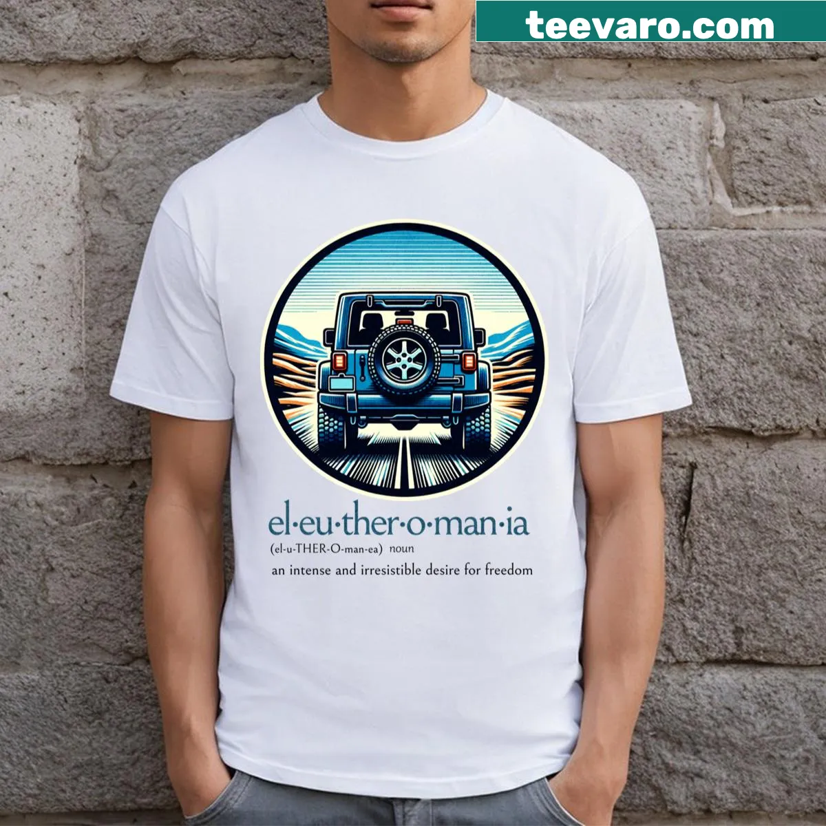 Inspirational T-shirt with typography about freedom and independence. — on a men's t-shirt