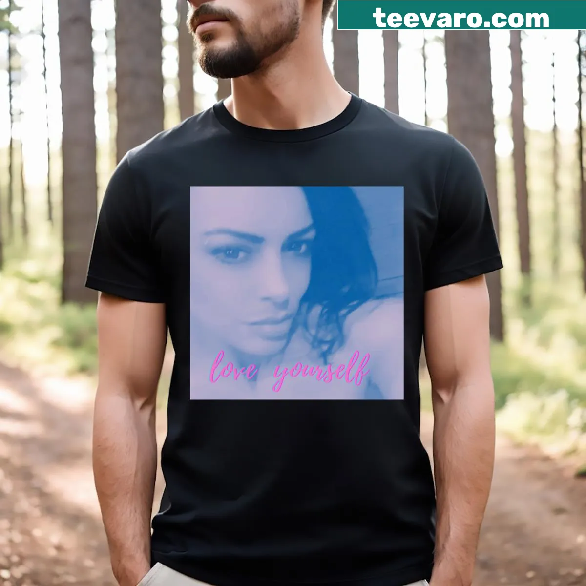 Inspirational T-shirt promoting self-love and individuality — on a men's t-shirt