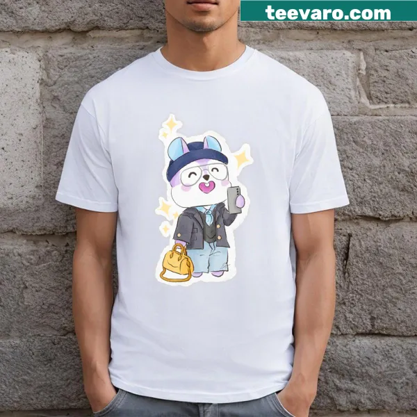 Playful graphic referencing J Hope for a music-themed T-shirt