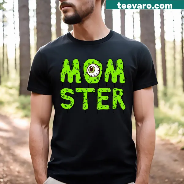 Playful monster-themed graphic for a Halloween T-shirt