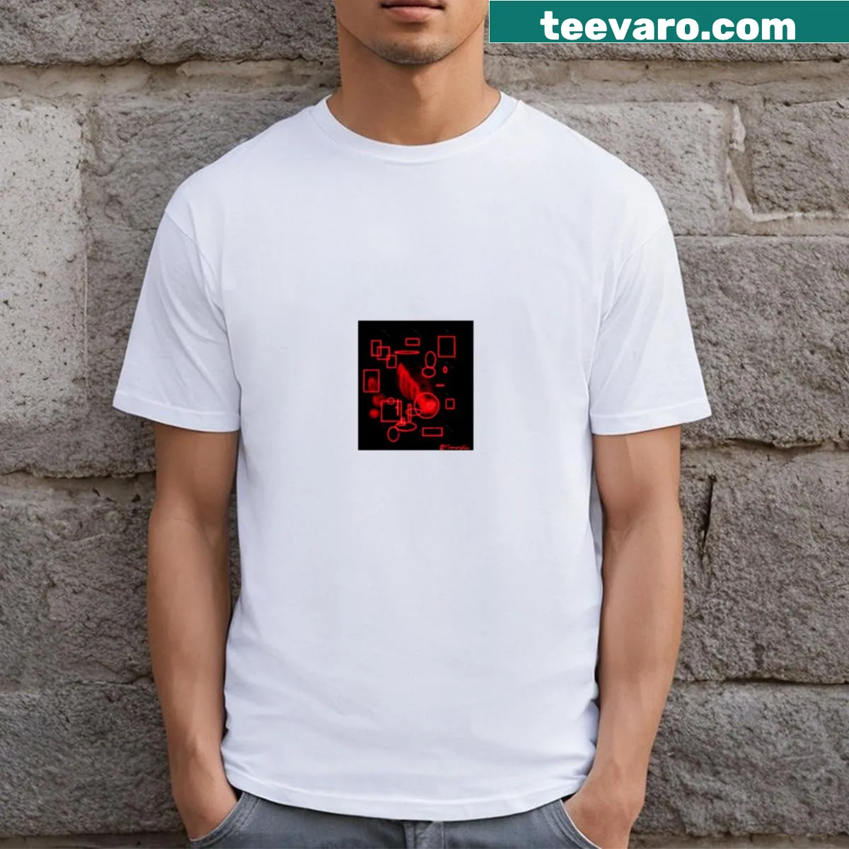 Bold neon pulse graphic T-shirt perfect for energetic wearers — on a men's t-shirt