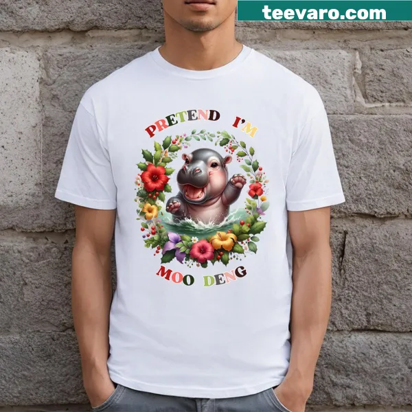 Cute hippo illustration on a shirt with a playful expression