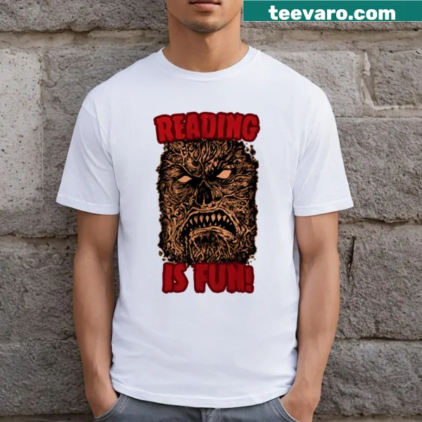 Playful typography on Reading Is Fun Necronomicon T-shirt