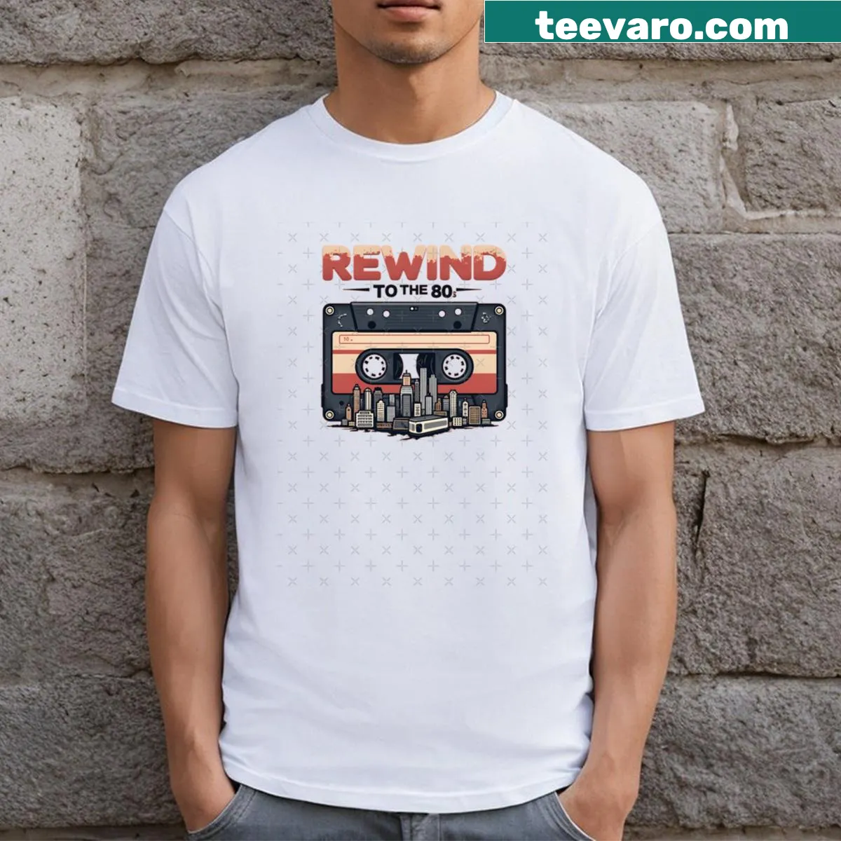 Nostalgic design T-shirt reflecting the 80s — on a men's t-shirt