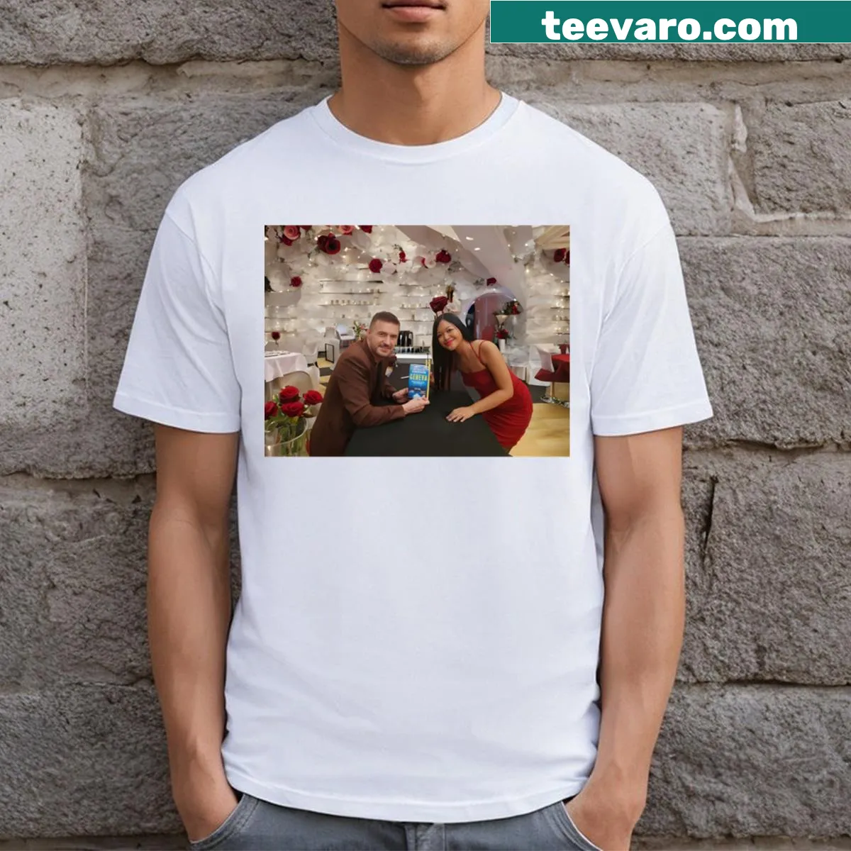 T-shirt featuring Richard Armitage and Shula Rajaonah graphic — on a men's t-shirt