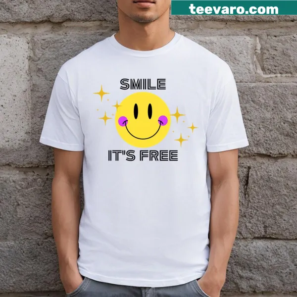 Happy face graphic T-shirt designed to spread positivity