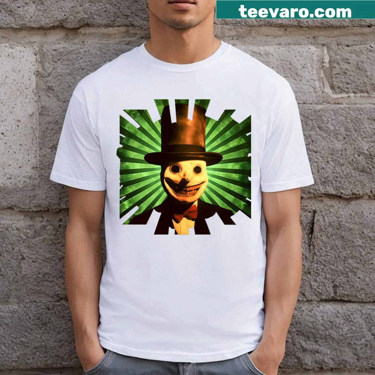 Humorous illustration of Splendorman on t-shirt — on a men's t-shirt