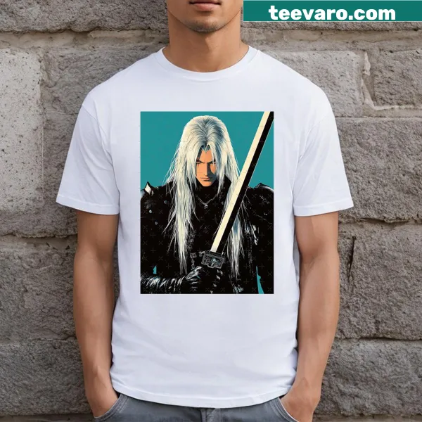 Dark fantasy T-shirt featuring an illustration of Sephiroth