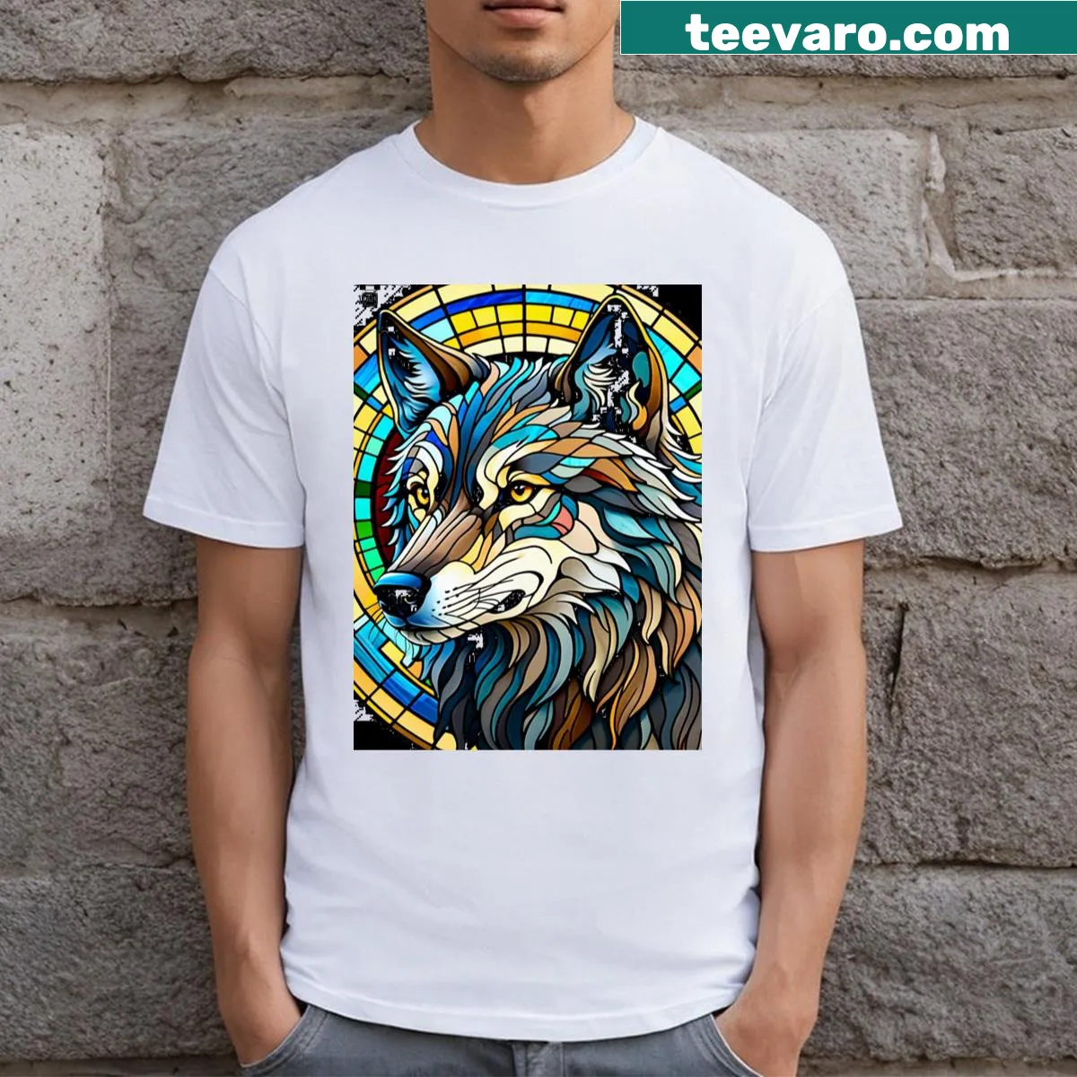 Minimalist T-shirt featuring a mysterious watcher design. — on a men's t-shirt