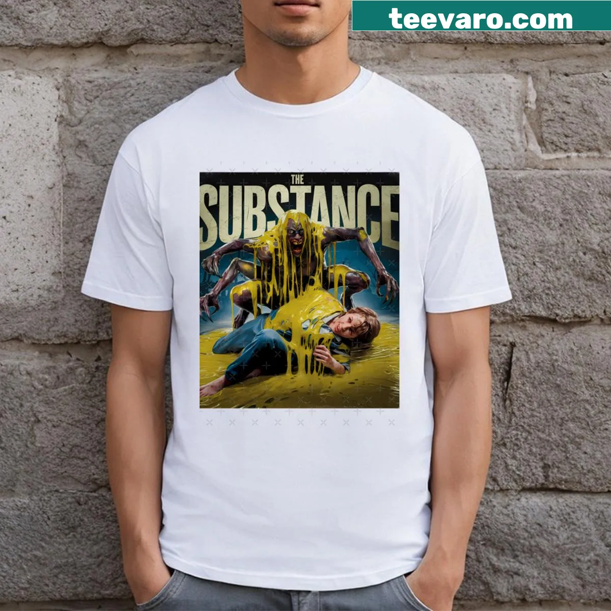 Vintage-style horror-themed shirt with spine-chilling graphic — on a men's t-shirt