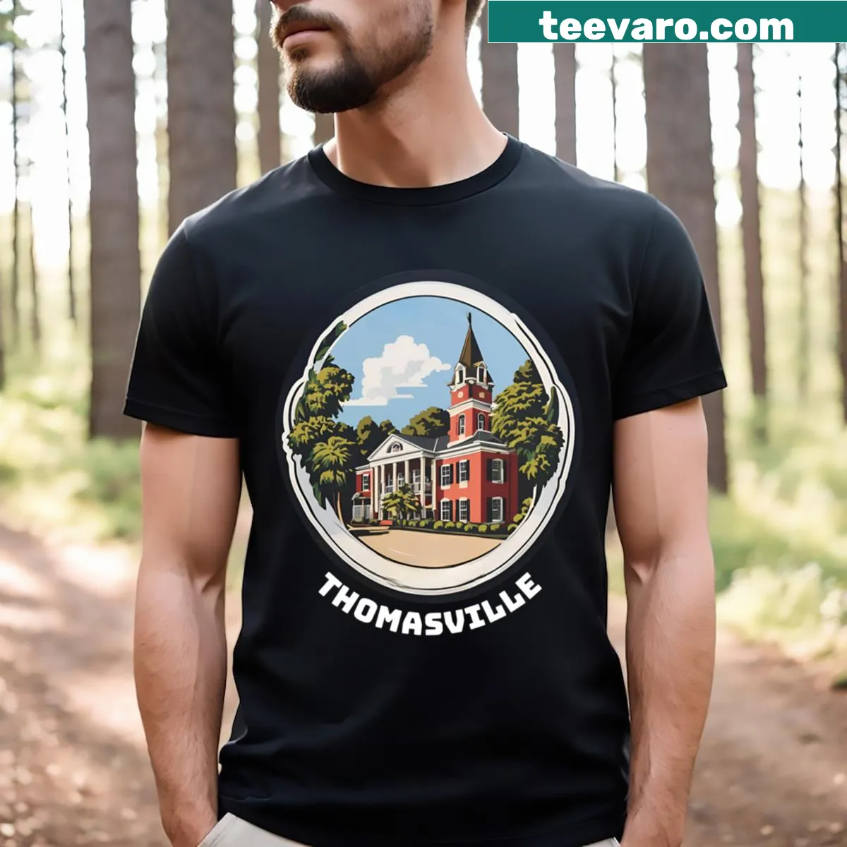 Illustration of Thomasville, Georgia on a T-shirt — on a men's t-shirt