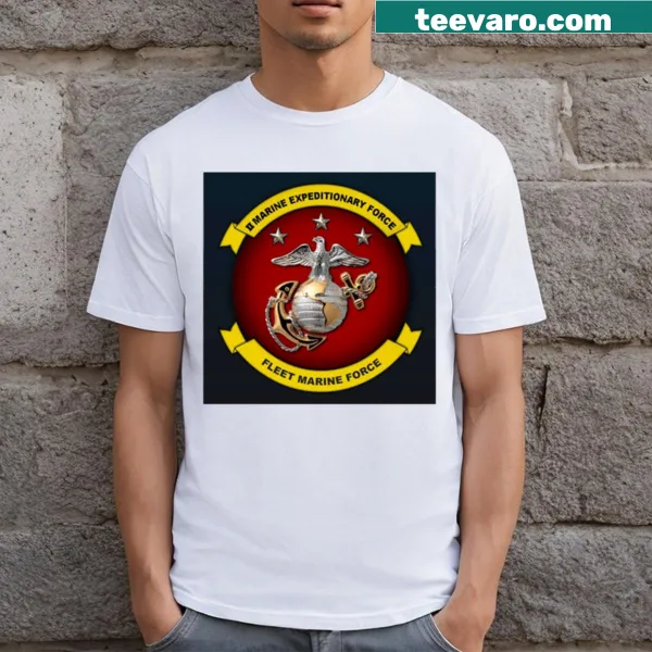 Military-themed T-shirt with Marine Corps emblem