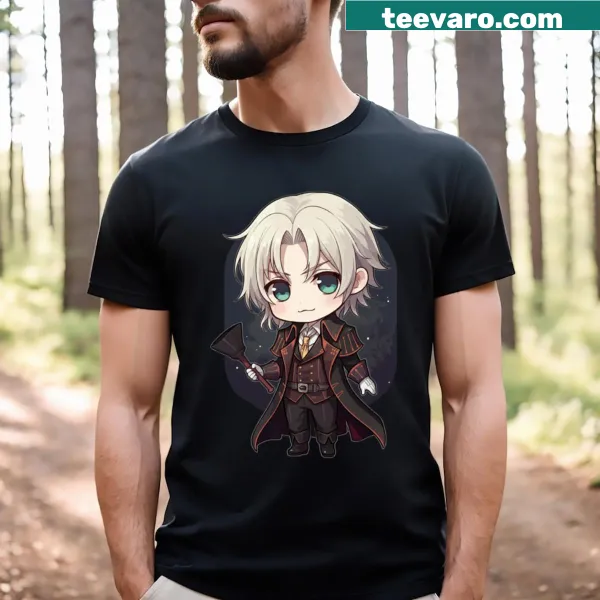 Illustration of Alucard from Castlevania on a t-shirt