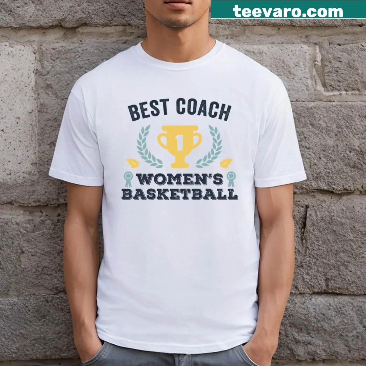 Basketball coach appreciation t-shirt — on a men's t-shirt
