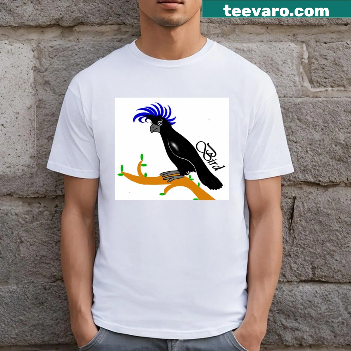 Silhouette of a bird on a minimalist t-shirt — on a men's t-shirt
