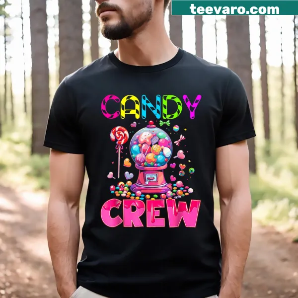 Whimsical Candy Squad t-shirt featuring playful candy-themed graphics
