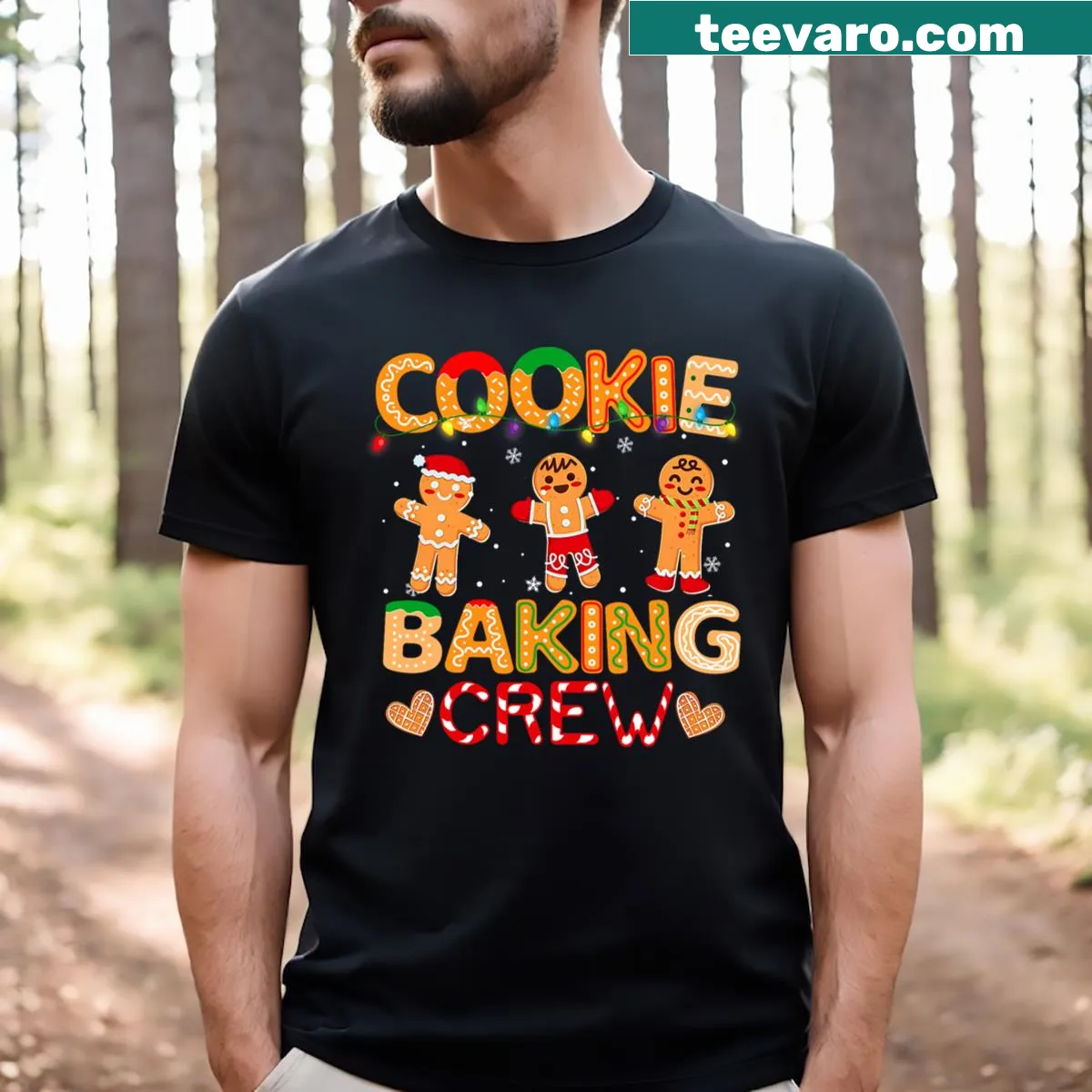 Funny Christmas Cookie Baking Crew T-shirt — on a men's t-shirt