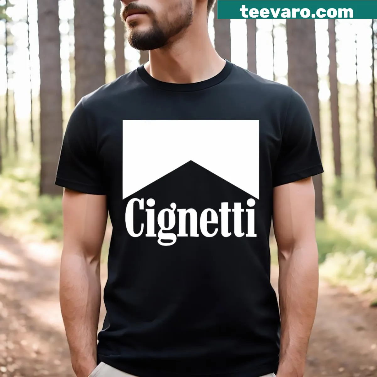 Football-themed T-shirt celebrating Cignetti for sports lovers — on a men's t-shirt