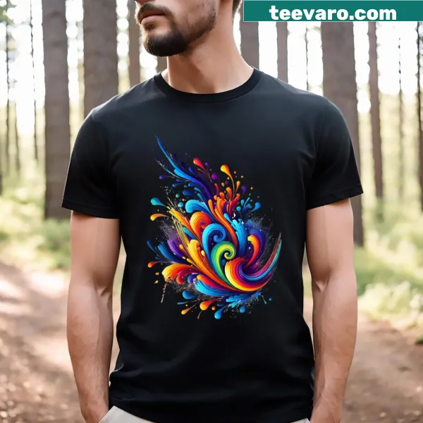 Artistic splash pattern T-shirt, perfect for unique and creative outfits