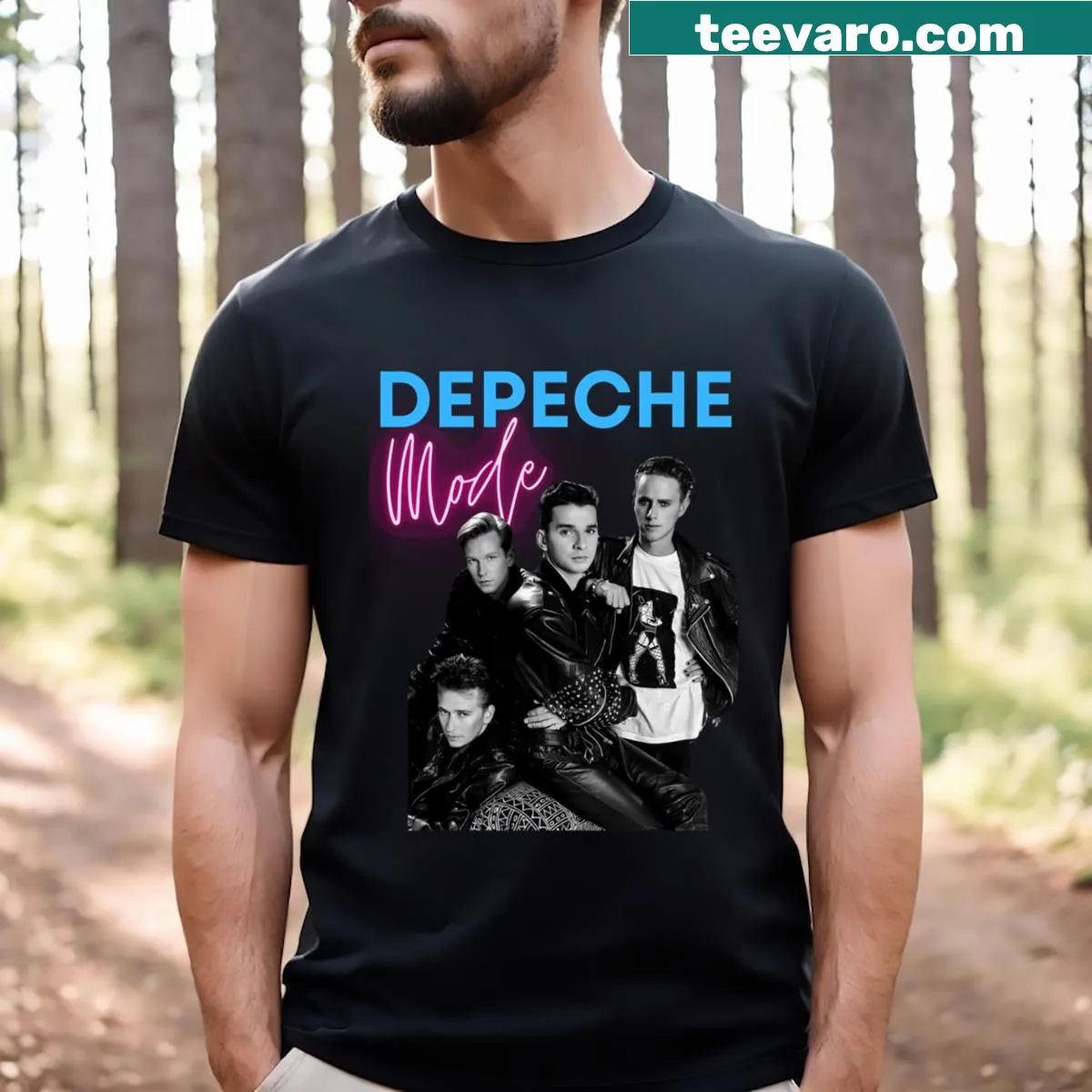 Vintage distressed graphic on T-shirt — on a men's t-shirt